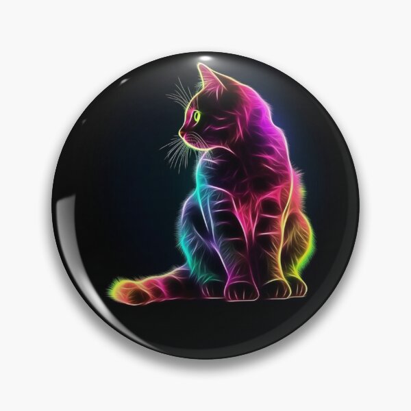 Item preview, Sleek Cat, Silhouette of Neon Glowing Fur designed and sold by Myra365Art.