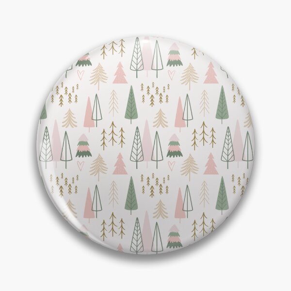 Item preview, Pink Sage Green Pine Gold Woodland Pattern designed and sold by ArtMeetsPizza.