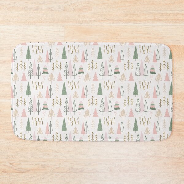 Item preview, Pink Sage Green Pine Gold Woodland Pattern designed and sold by ArtMeetsPizza.