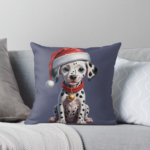 Item preview, Merry Christmas. Dalmation puppy wearing a santa hat designed and sold by Gilby-Designs.