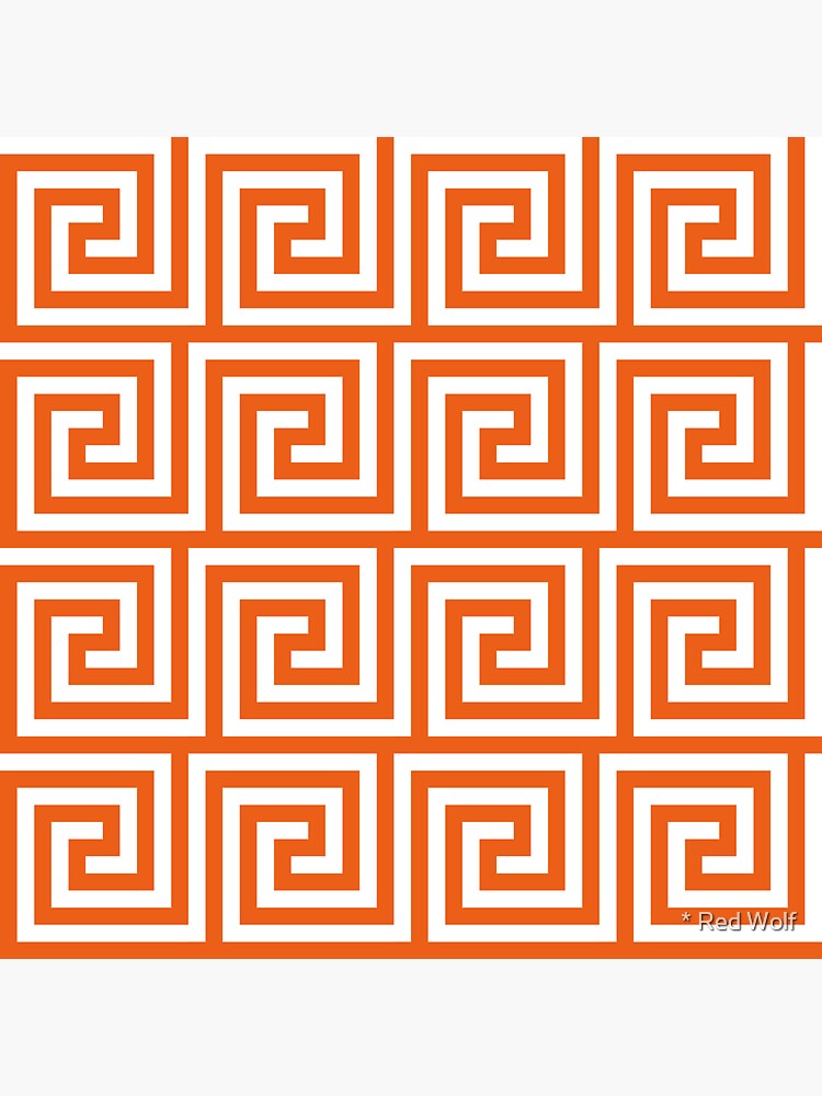 Geometric Pattern: Key Spiral: Orange by redwolfoz