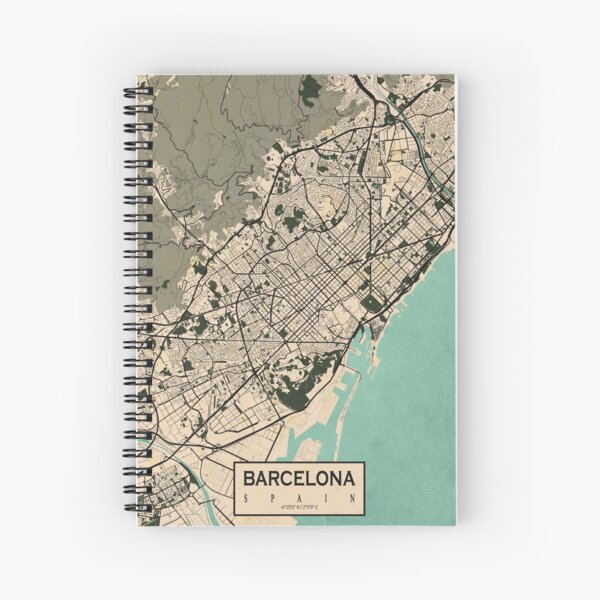Aperçu de l'œuvre Plan de la ville de Barcelone en Espagne - Vintage créée et vendue par deMAP.
