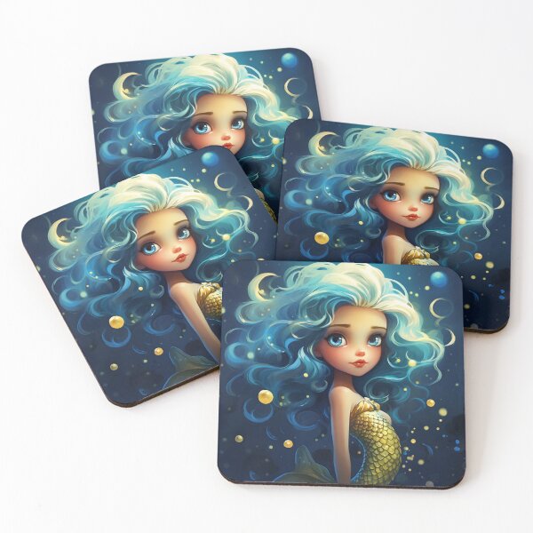 Item preview, A cartoon cute mermaid girl  designed and sold by aiphotosart.