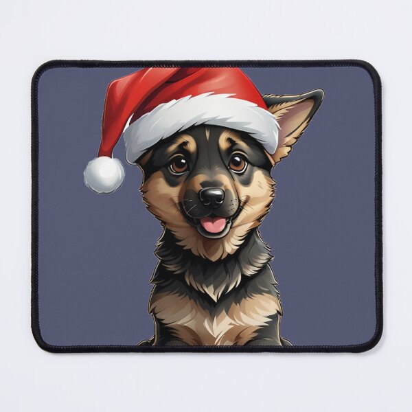 Item preview, Merry Christmas. German Shephard Puppy wearing a santa hat designed and sold by Gilby-Designs.