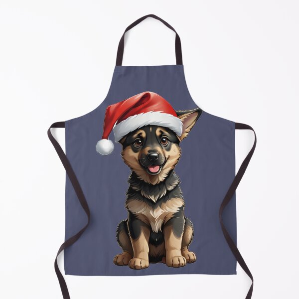 Item preview, Merry Christmas. German Shephard Puppy wearing a santa hat designed and sold by Gilby-Designs.