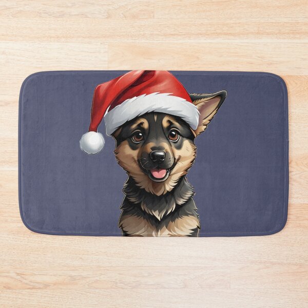 Item preview, Merry Christmas. German Shephard Puppy wearing a santa hat designed and sold by Gilby-Designs.