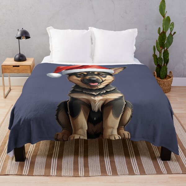 Item preview, Merry Christmas. German Shephard Puppy wearing a santa hat designed and sold by Gilby-Designs.