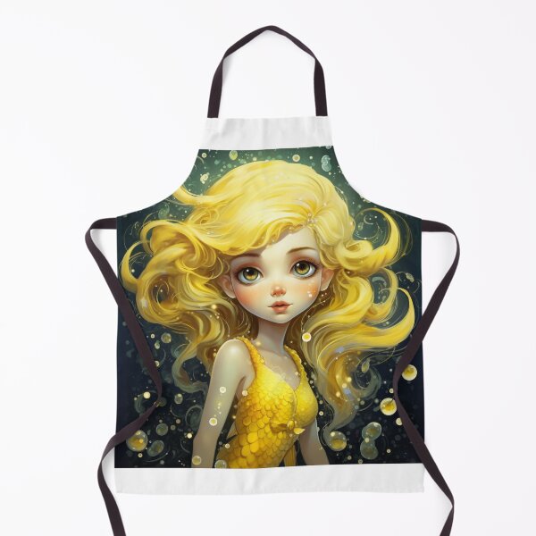 Item preview, A cartoon yellow mermaid girl designed and sold by aiphotosart.