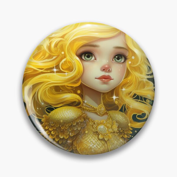 Item preview, A cartoon yellow mermaid girl  designed and sold by aiphotosart.