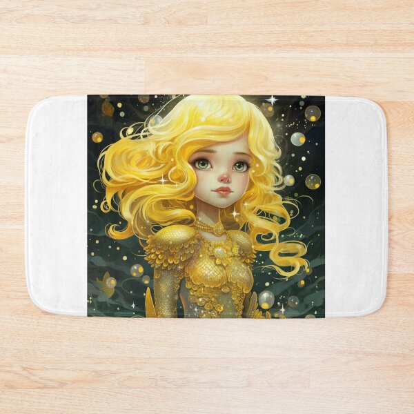 Item preview, A cartoon yellow mermaid girl  designed and sold by aiphotosart.