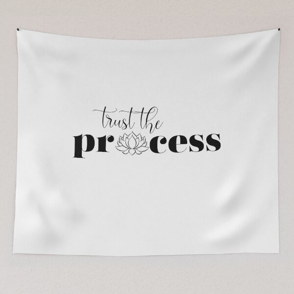 Item preview, trust the process | lotus flower | black and white designed and sold by sassandsun.