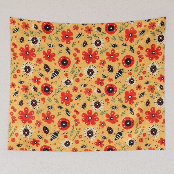 Item preview, Whimsical Ladybugs and Blooms designed and sold by CherryStarShop.