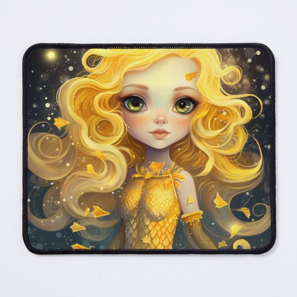 Item preview, A cartoon yellow mermaid girl designed and sold by aiphotosart.