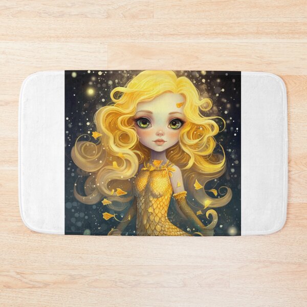Item preview, A cartoon yellow mermaid girl designed and sold by aiphotosart.