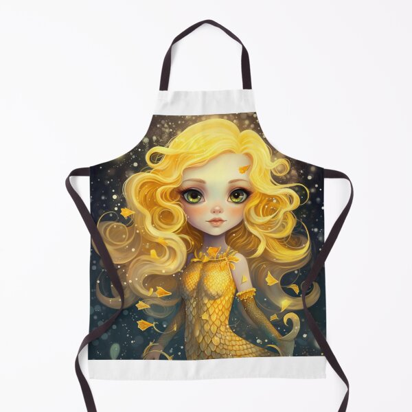 Item preview, A cartoon yellow mermaid girl designed and sold by aiphotosart.