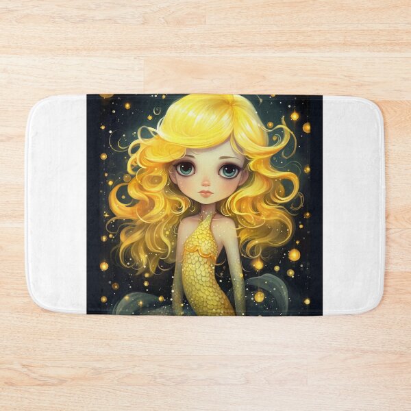 Item preview, A cartoon yellow mermaid girl  designed and sold by aiphotosart.