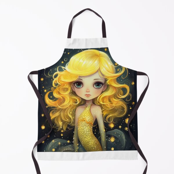 Item preview, A cartoon yellow mermaid girl designed and sold by aiphotosart.