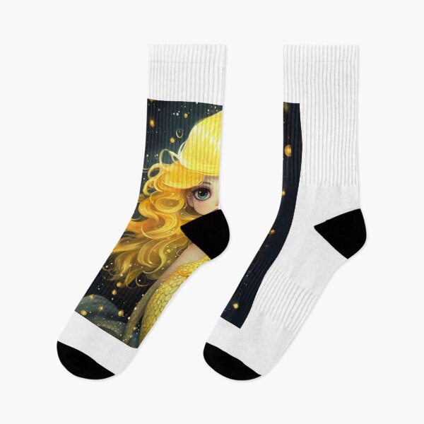 Item preview, A cartoon yellow mermaid girl  designed and sold by aiphotosart.