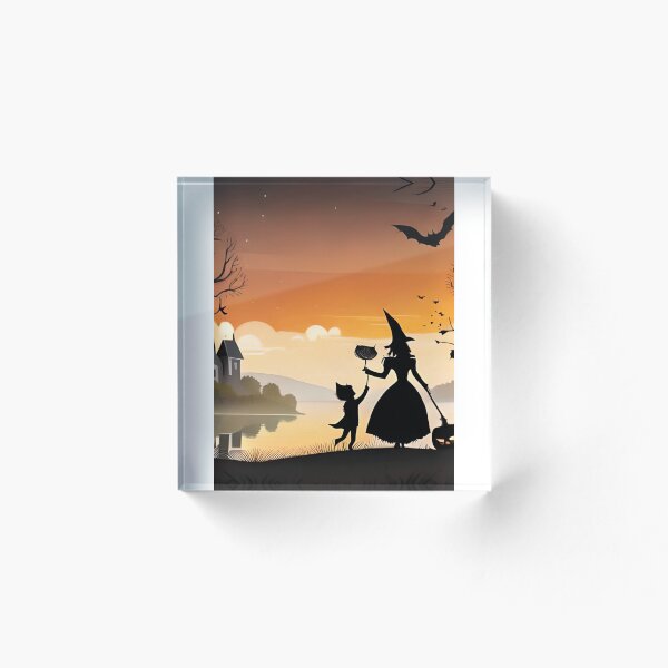 Artikelvorschau, Hexe und Kind-Halloween-Hintergrund entworfen und verkauft von RoseColoredInk.