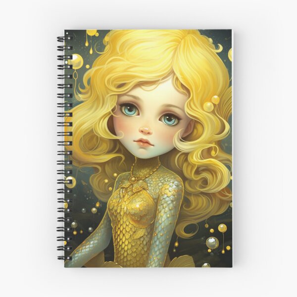 Item preview, A cartoon yellow mermaid girl  designed and sold by aiphotosart.