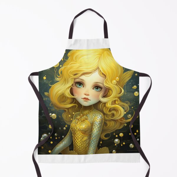 Item preview, A cartoon yellow mermaid girl designed and sold by aiphotosart.