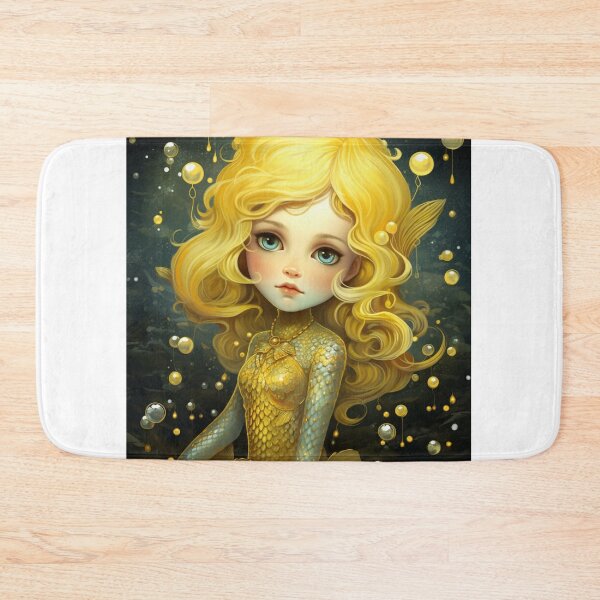 Item preview, A cartoon yellow mermaid girl  designed and sold by aiphotosart.