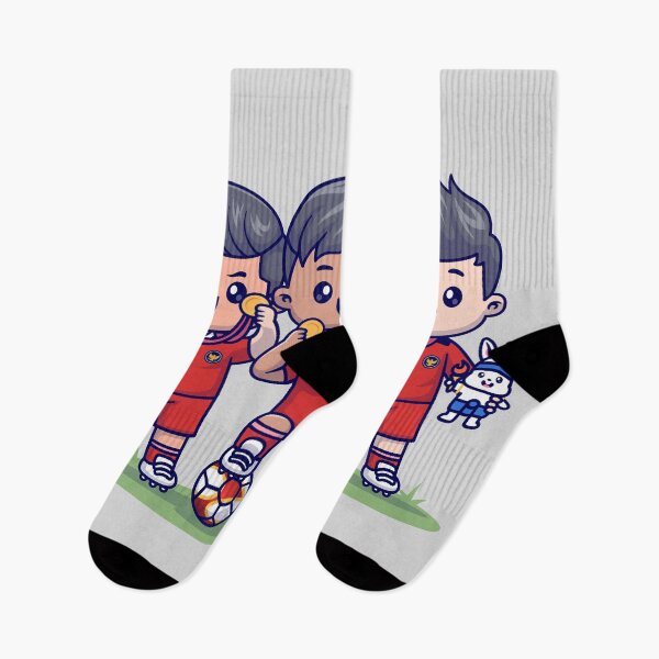 Item preview, Cute Boy Team Soccer Winning Gold Medal with Indonesia Flag Cartoon designed and sold by hjian8219.