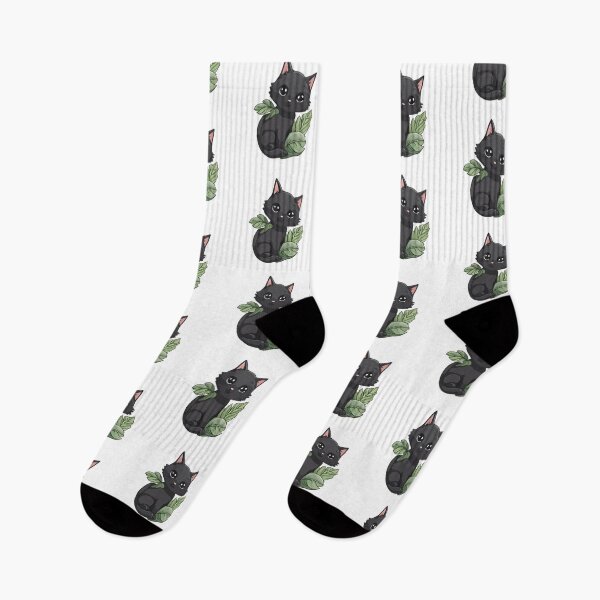 Item preview, Cute Black Kitten with Plants designed and sold by elmma design.
