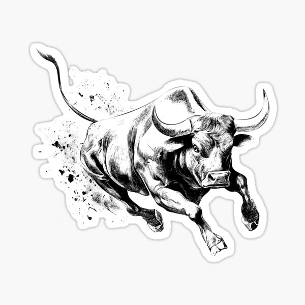 Enraged Bull Outline Vector Silhouette Illustration. Sketch Hand Drawn  Vector Angry Bull. Anger Animal. Enraged Bull Leaps. Stock Vector | Adobe  Stock