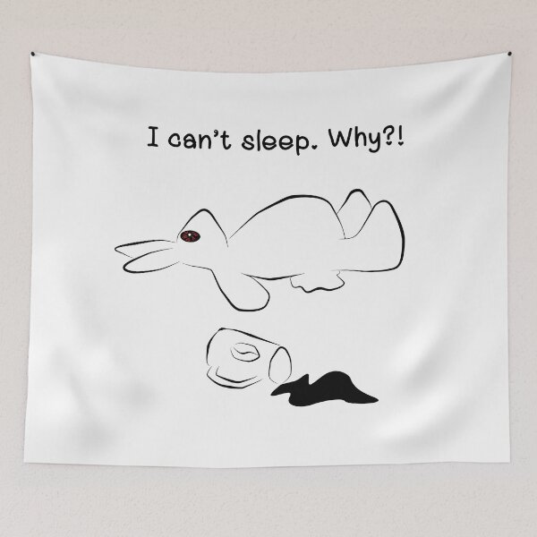 Item preview, Rabbit can't sleep Why?! Line Black designed and sold by ABBomb.