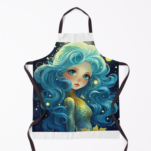 Item preview, A cartoon blue mermaid girl designed and sold by aiphotosart.