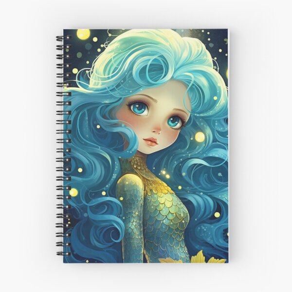 Item preview, A cartoon blue mermaid girl  designed and sold by aiphotosart.