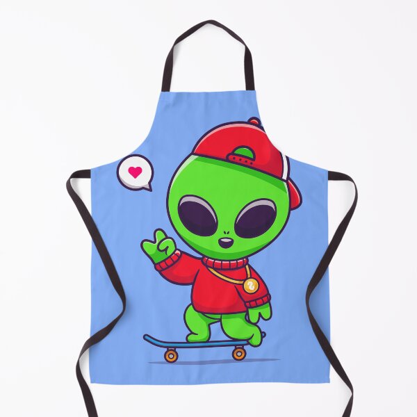 Item preview, Cool Alien Skateboarding Cartoon Vector Icon designed and sold by hjian8219.