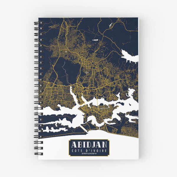 Item preview, Abidjan City Map of Cote d'Ivoire - Gold Art Deco designed and sold by deMAP.