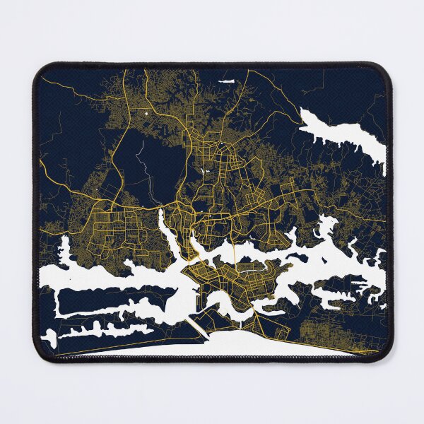 Item preview, Abidjan City Map of Cote d'Ivoire - Gold Art Deco designed and sold by deMAP.