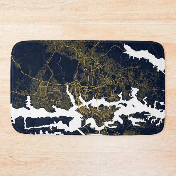 Item preview, Abidjan City Map of Cote d'Ivoire - Gold Art Deco designed and sold by deMAP.
