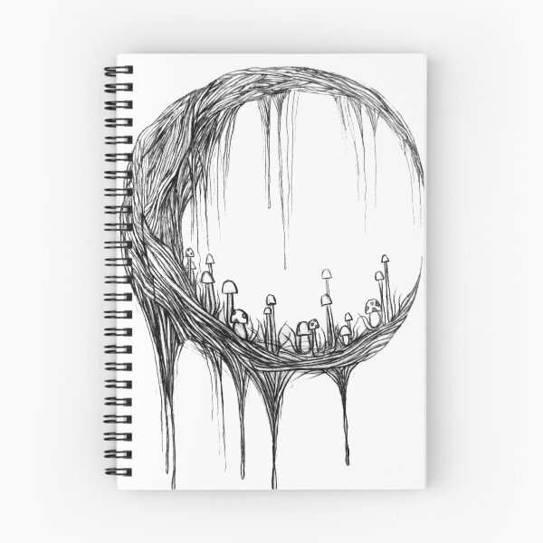 Item preview, Moon with mushrooms designed and sold by BerryPecanArts.