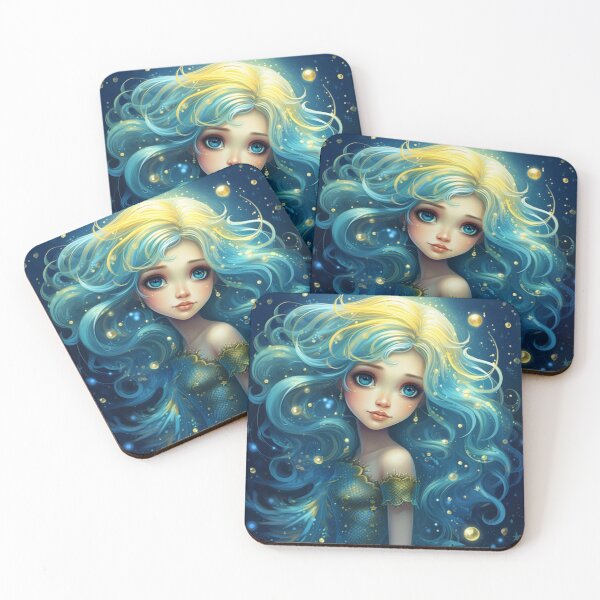 Item preview, A cartoon cute mermaid girl  designed and sold by aiphotosart.