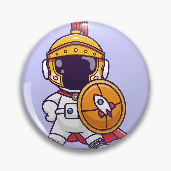 Item preview, Cute Astronaut Knight with Shield Cartoon Vector Icon designed and sold by hjian8219.