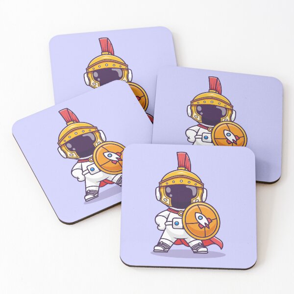 Item preview, Cute Astronaut Knight with Shield Cartoon Vector Icon designed and sold by hjian8219.