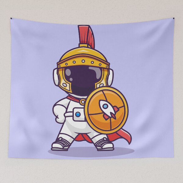 Item preview, Cute Astronaut Knight with Shield Cartoon Vector Icon designed and sold by hjian8219.