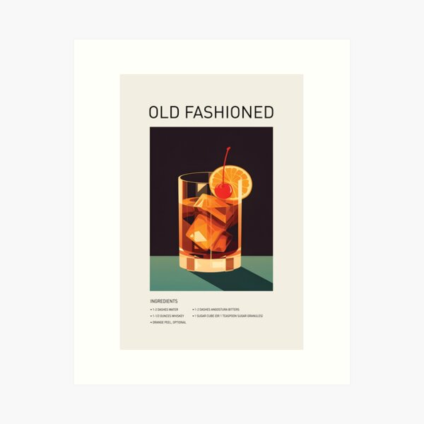 Item preview, Old Fashioned Cocktail Wall Art designed and sold by SurfolioPrints.