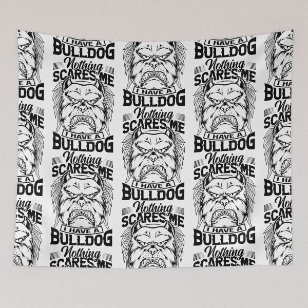 Item preview, bulldog head silhouette, bulldog head quotes, bulldog head mascot designed and sold by GreyStanzione1.
