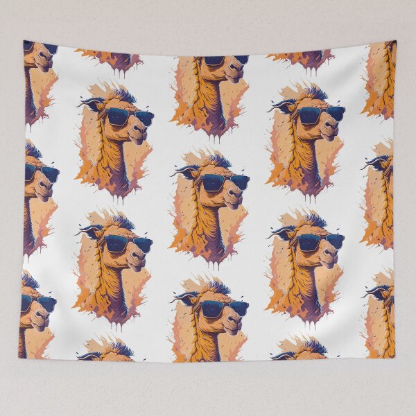 Item preview, cool camel in sunglasses, camel sunglasses in fire, camel head with sunglasses designed and sold by GreyStanzione1.