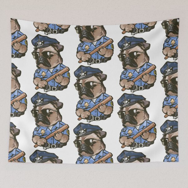 Item preview, pug dog police officer, cute pug dog police, dog police character designed and sold by GreyStanzione1.
