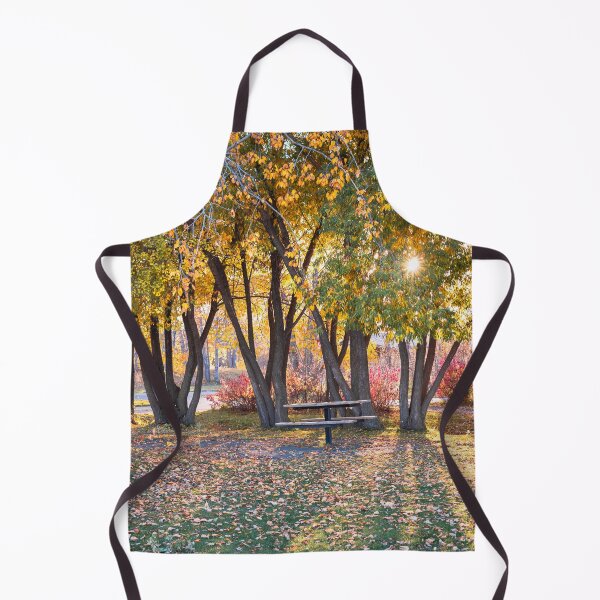 Item preview, Picnic Table in the Autumn Woods at Sunset designed and sold by Amy Mitchell.