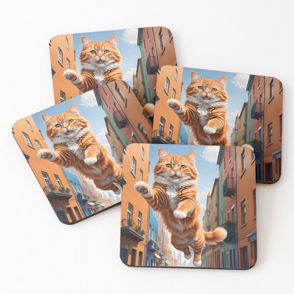 Item preview, "The artwork titled 'Incredibly Orange Cat' portrays a fluffy and fat feline against an urban background, creating an incredibly atmospheric scene." designed and sold by Best-Art-32.