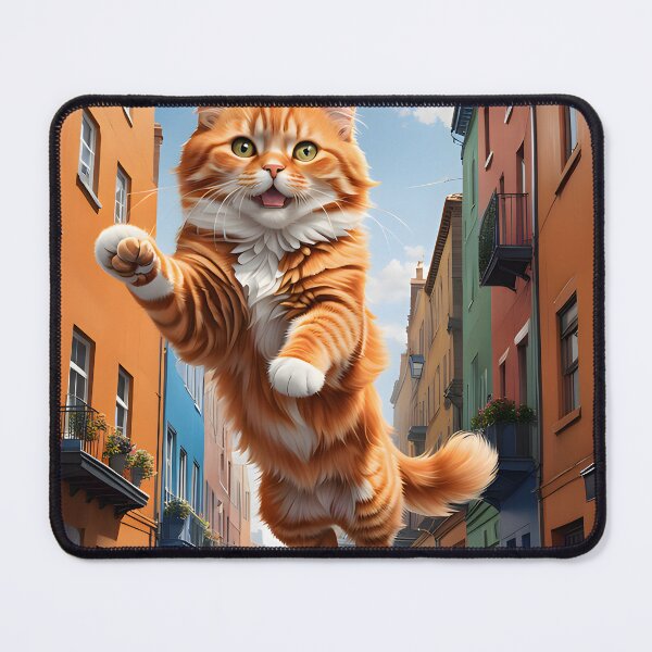 Item preview, "The artwork titled 'Incredibly Orange Cat' portrays a fluffy and fat feline against an urban background, creating an incredibly atmospheric scene." designed and sold by Best-Art-32.