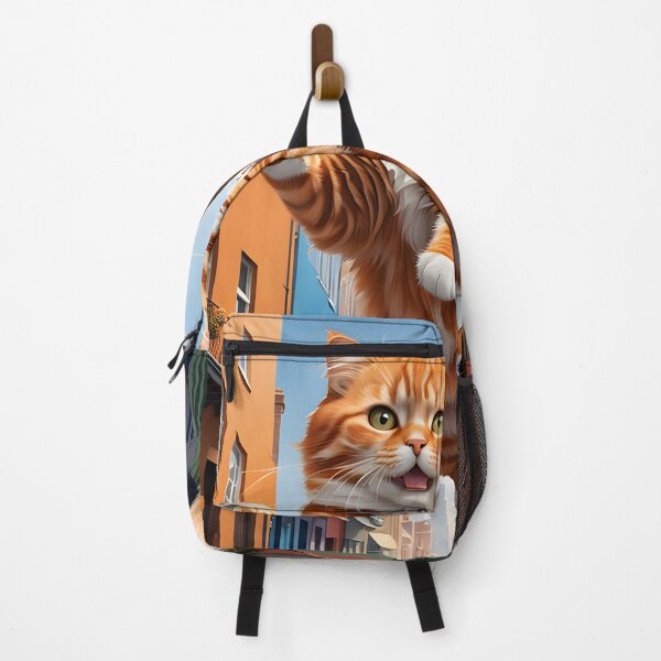 Item preview, "The artwork titled 'Incredibly Orange Cat' portrays a fluffy and fat feline against an urban background, creating an incredibly atmospheric scene." designed and sold by Best-Art-32.