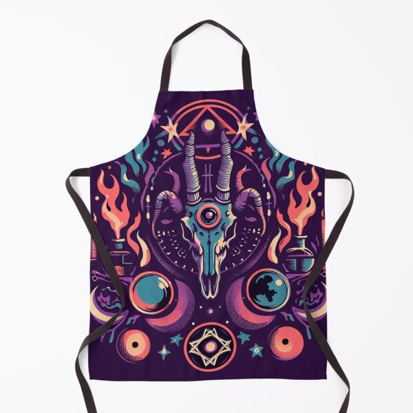 Item preview, Magical altar moon, fire, goat. An alchemical confluence. designed and sold by Wicc-a.